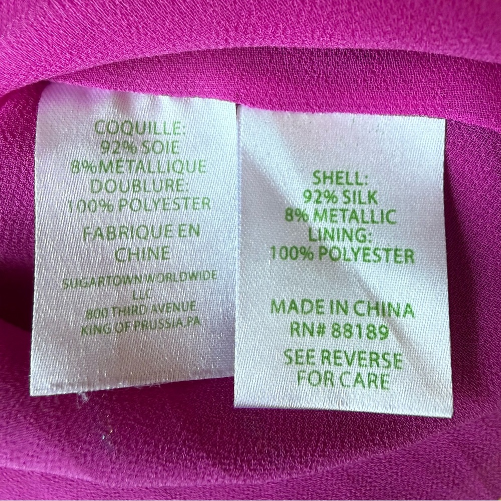 Shimmering Lily Pulitzer Aaron Silk Top NWOT - Picture 9 of 10